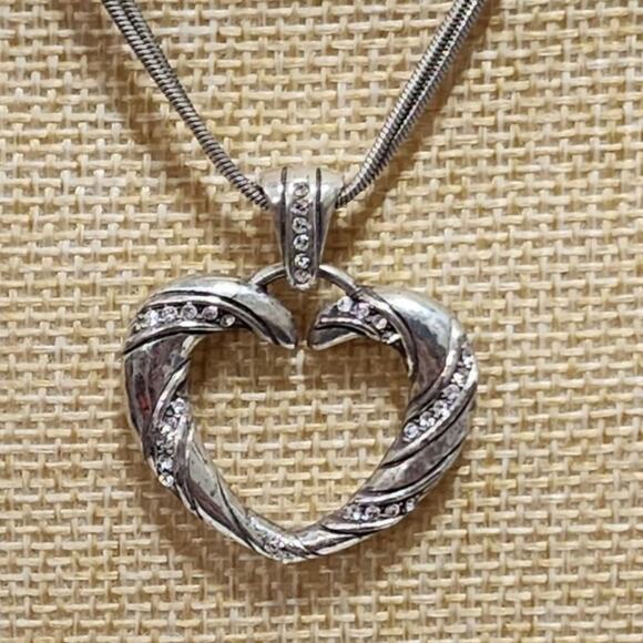 Brighton Crystal Jeweled Heart Pendant‎ Necklace - Picture 1 of 6